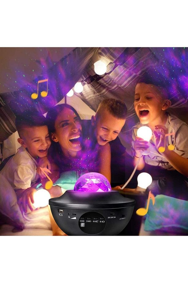 Starry Projektör Bluetooth Usb Hoparlör Lazer Işıklı Sese Duyarlı Renkli Disko Parti Lambası - 2