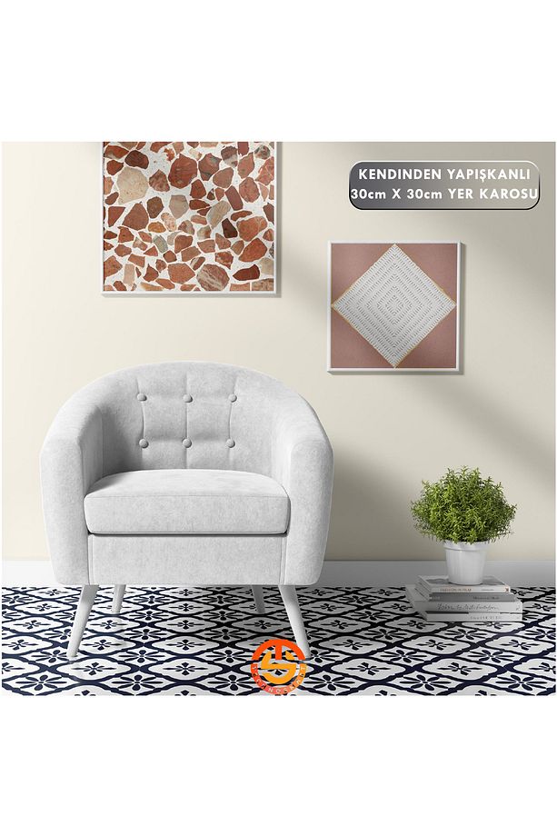 1adet 30cm×30cm Kendinden Yapışkanlı Lvt Zemin Ve Duvar Kaplama Mutfak Banyo Sticker - 3