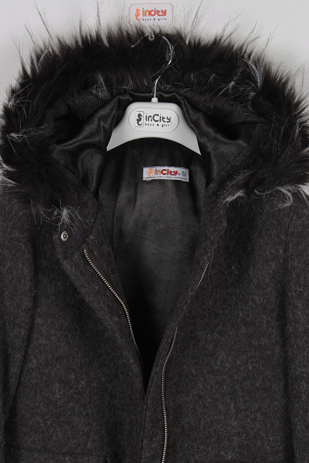 Kız Çocuk Yün Kaşe Kaban - 3