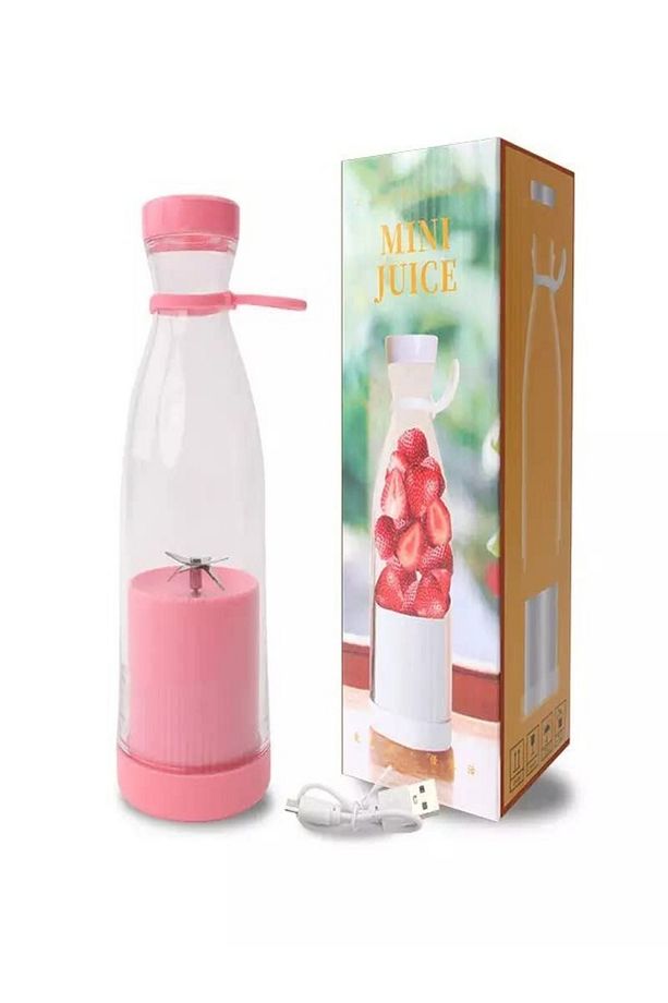 Mini Juice Taşınabilir Blender Plastik Şişe Smoothie Milkshake Usb Şarj Edilebilir 420 Ml. - 3