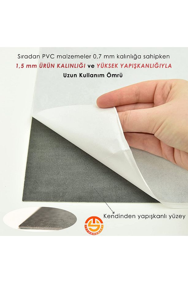 1adet 30cm×30cm Kendinden Yapışkanlı Lvt Zemin Ve Duvar Kaplama Mutfak Banyo Sticker - 5