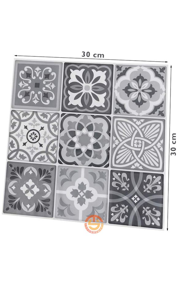 1adet 3d Kendinden Yapışkanlı 30cm×30cm Kaplama Seramik Görünüm Pvc Duvar Sticker Mutfak - 3