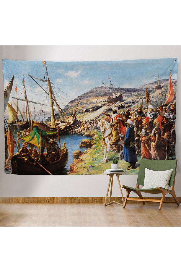 Fatih Sultan Mehmet'in İstanbul Kuşatması, Gemileri Karadan Yürütme Duvar Örtüsü-Halısı-6616 - 6