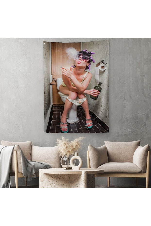 Woman in the Toilet Wall Covering - Carpet-5104