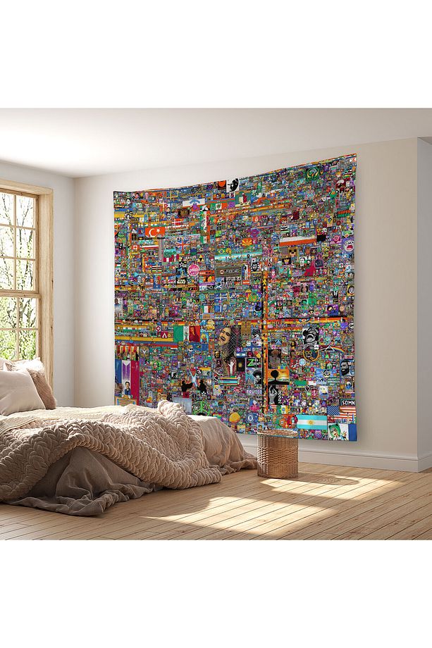 Reddit R/place Kanvas Duvar Örtüsü Halısı Elraenn Twitch Duvar Örtüsü Reddit Savunma Hattı -5173 - 7