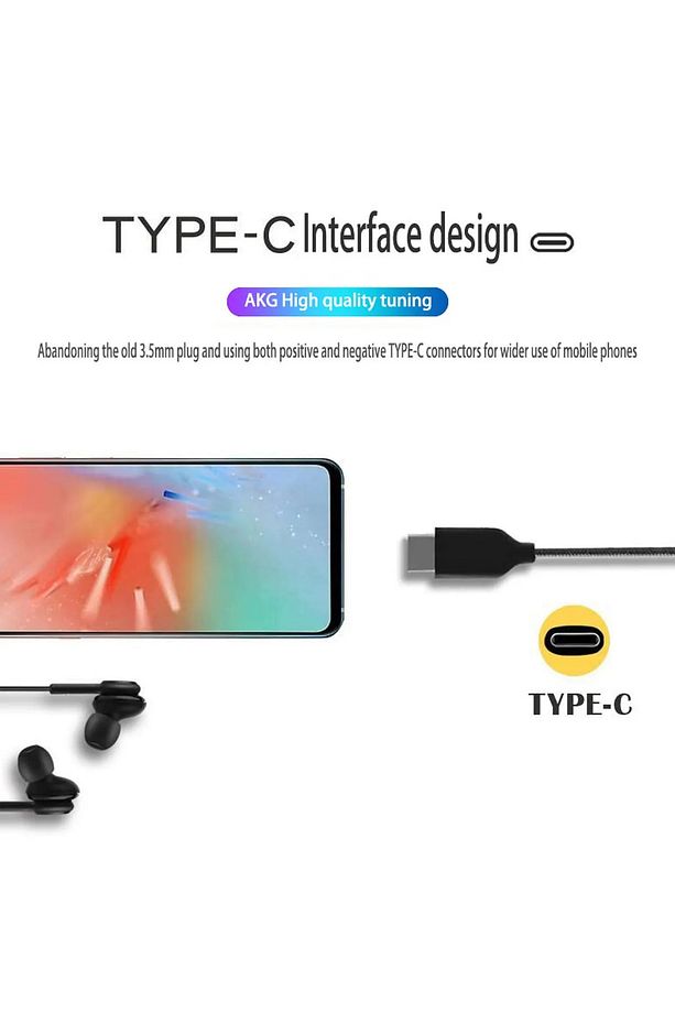 Type C Kulaklık Samsung A33 A34 A53 A54 A60 A73 A80 A8s A9 Pro Fold Uyumlu Kulaklık Kulakık - 3