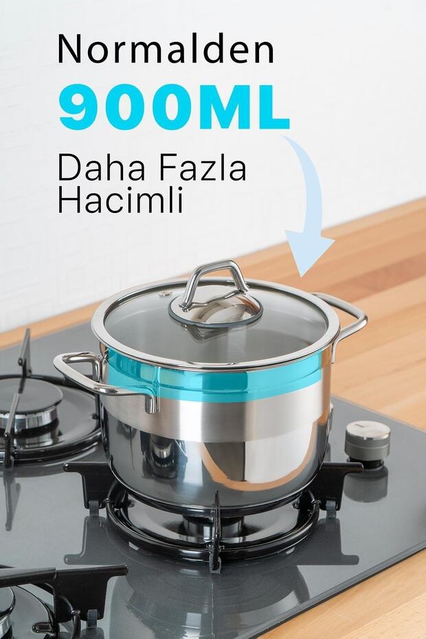 Karat XL 20 cm Deep Glass Lid 4.25 Lt Steel Pot 17162