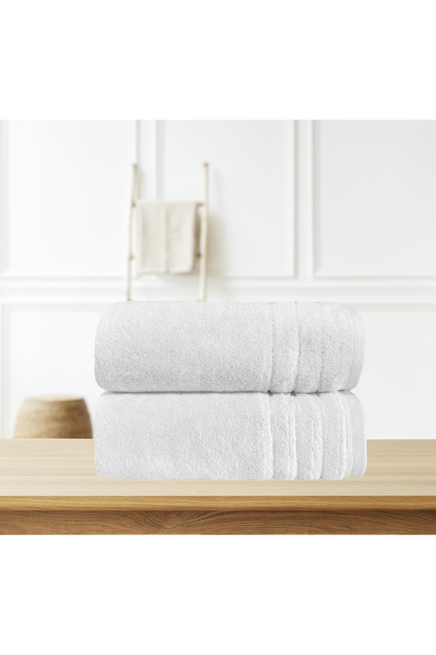 Microcotton, Stripe Detailed Set of 2 Towels 60X100Cm