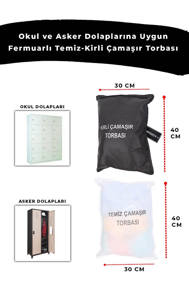 Kirli Temiz Çamaşır Torbası Ve Çamaşır Filesi - Asker Malzemesi - 4