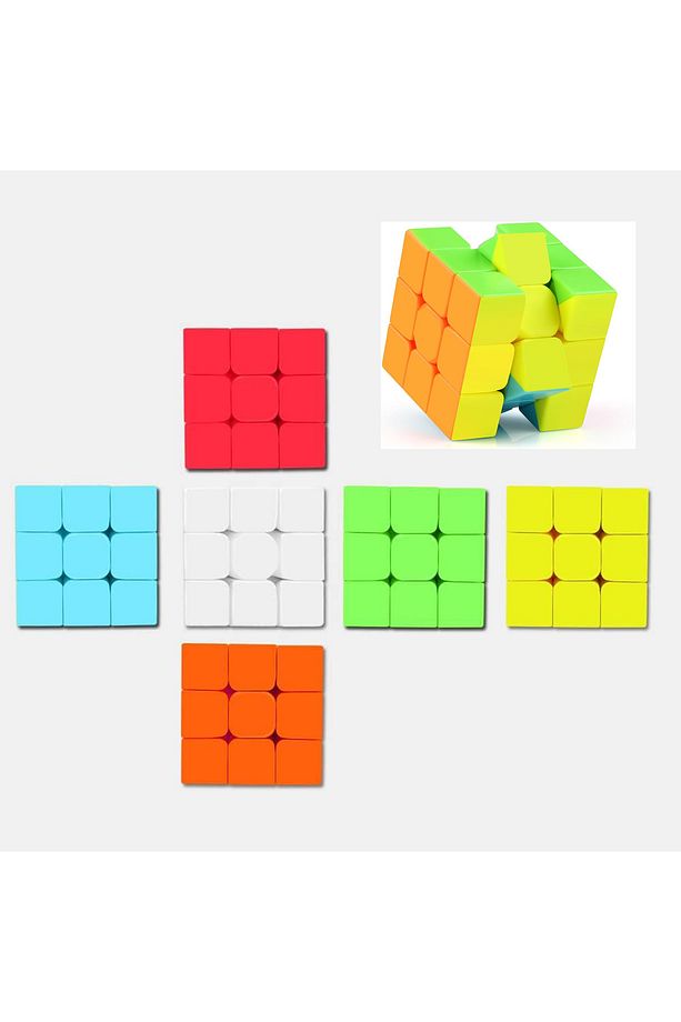 Speed Cupe Küp Zeka Küpü 3x3 Canlı Renkler Hız Küpü,Fidget Oyuncak Seyahat Zeka Oyunu - 5