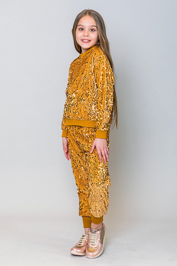 Kız Çocuk Pullu Jogger Pantolon - 2