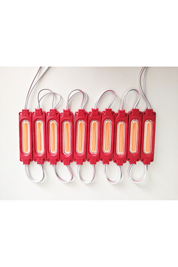 Parmak Cob Led Kırmızı 24 Volt Su Geçirmez 10,lu 3m Bantlı Kesilebilir 0409976 - 1
