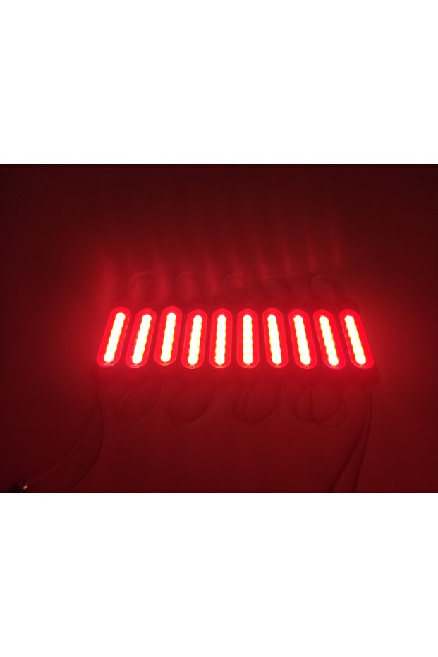 Parmak Cob Led Kırmızı 24 Volt Su Geçirmez 10,lu 3m Bantlı Kesilebilir 0409976 - 3