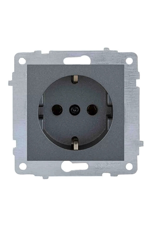 Ovivo Smoked Grounded Socket Frameless