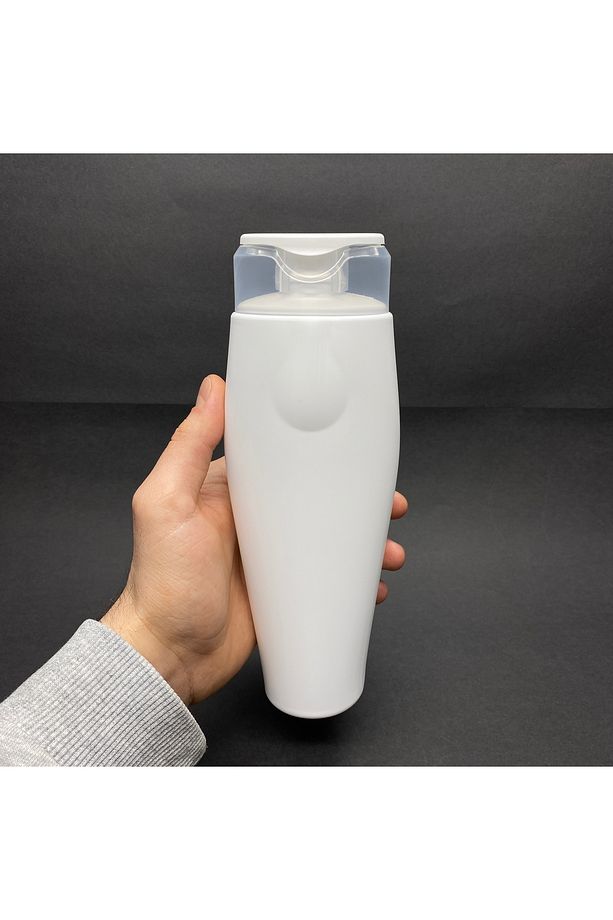 450 CC ŞAMPUAN ŞİŞESİ - BEYAZ - KAPAKLI - 400 ML BOŞ ŞAMPUAN ŞİŞESİ - POLİETİLEN - KOZMETİK AMBALAJ - 4