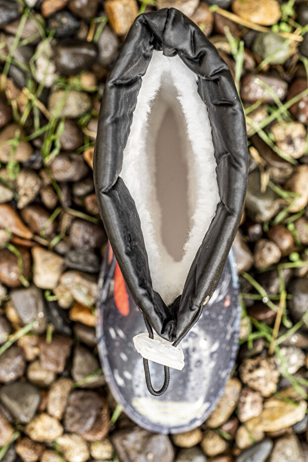 Çocuk Çizme Yağmur Ve Kar Botu Su Ve Soğuk Geçirmez Kaymaz Taban - 3