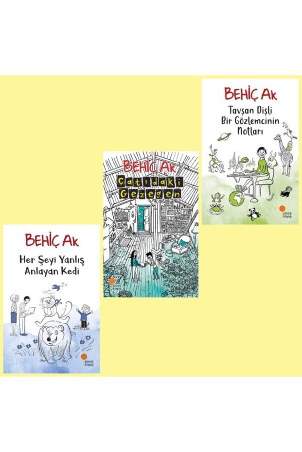 Her Şeyi Yanlış Anlayan Kedi - Çatıdaki Gezegen - Tavşan Dişli Bir Gözlemcinin Notları (3 Books)