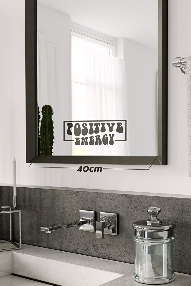 Positive Energy Motivation Decorative Mirror/Glass Lettering Label Sticker 18x8cm