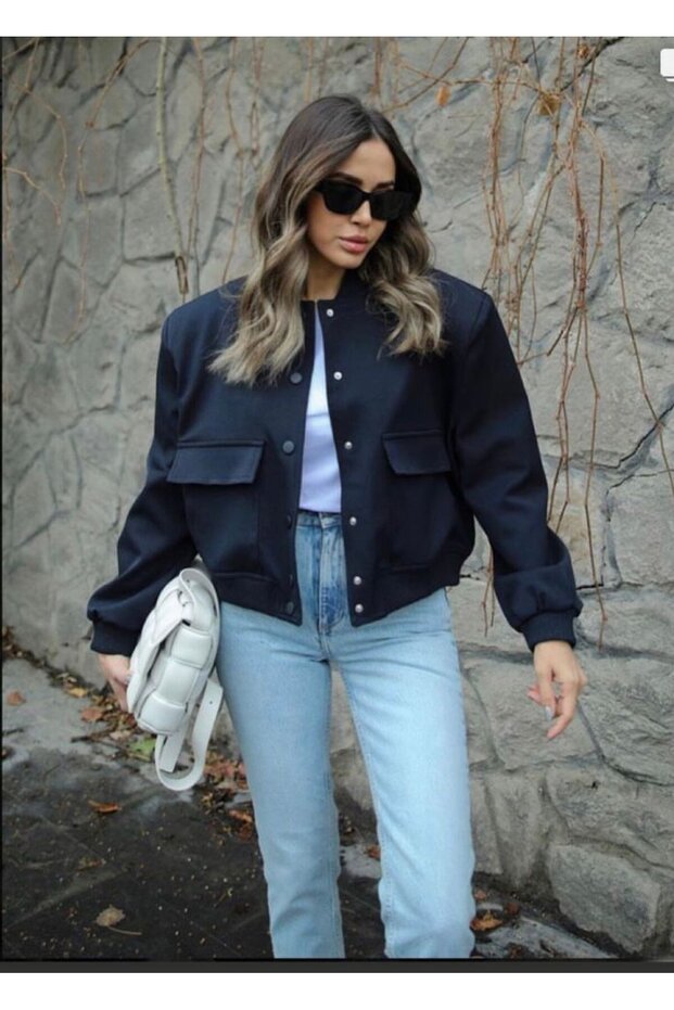 Siyah Bomber Cepli Ceket - 1