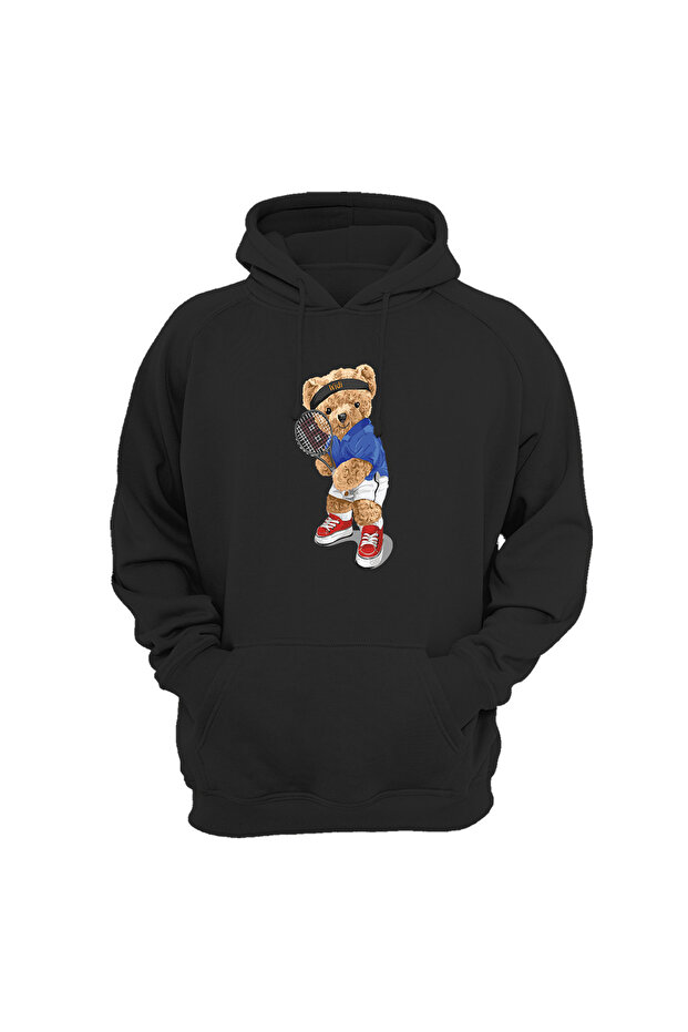 Tennis Player Bear Printed Sweatshirt
