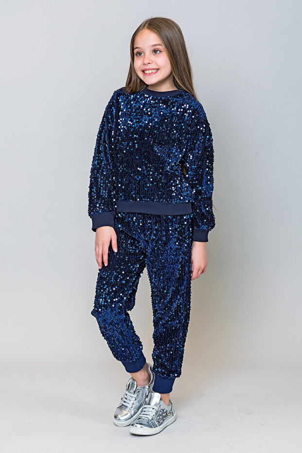 Kız Çocuk Pullu Sweatshirt - 3