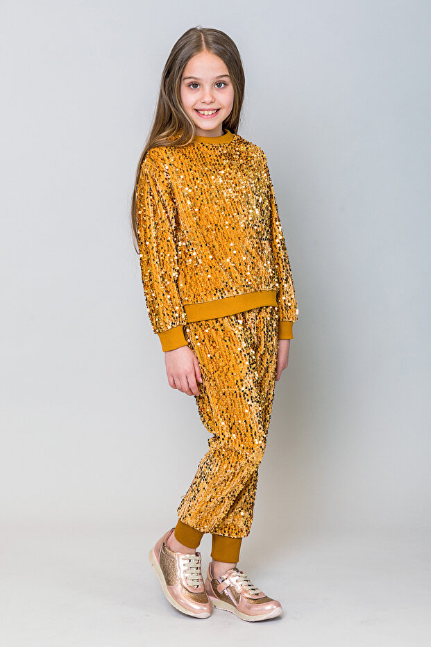 Kız Çocuk Pullu Sweatshirt - 3