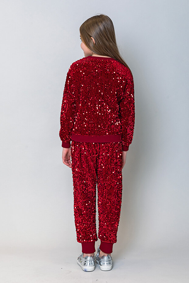 Kız Çocuk Pullu Sweatshirt - 7