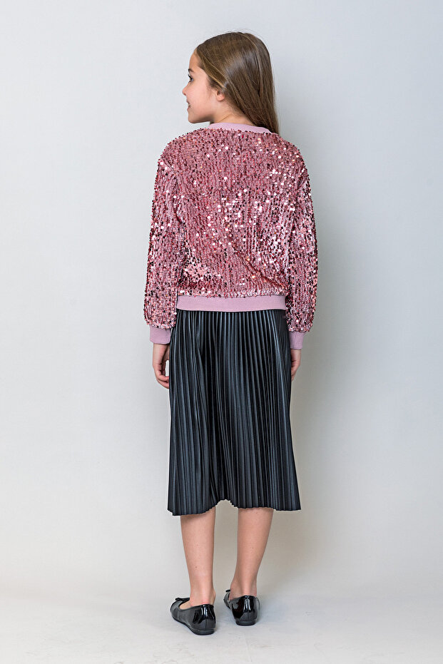 Kız Çocuk Pullu Sweatshirt - 4