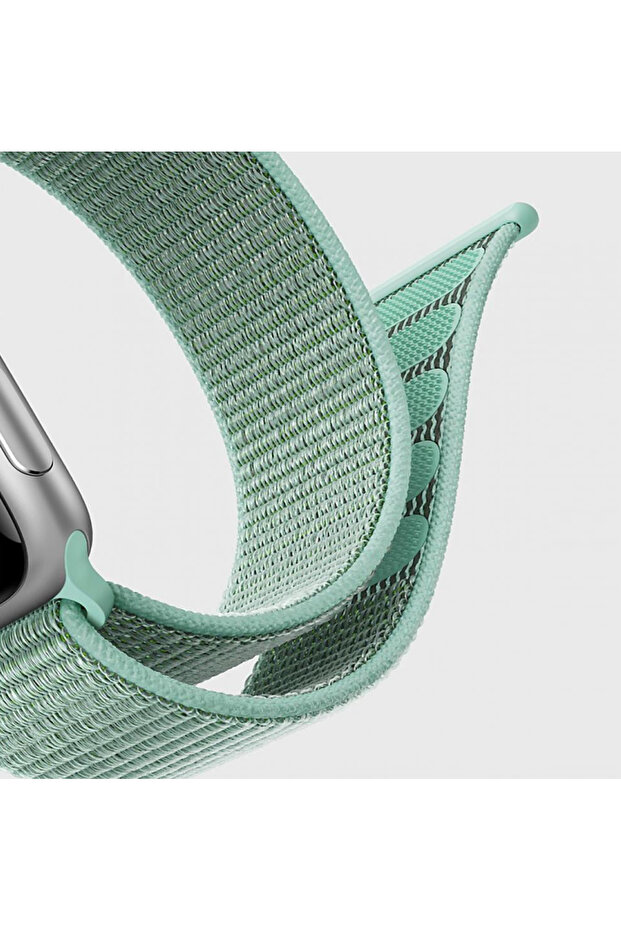 Apple Watch Series 9 41mm Hasırlı Kordon Woven Sport Loop Sarı - 4