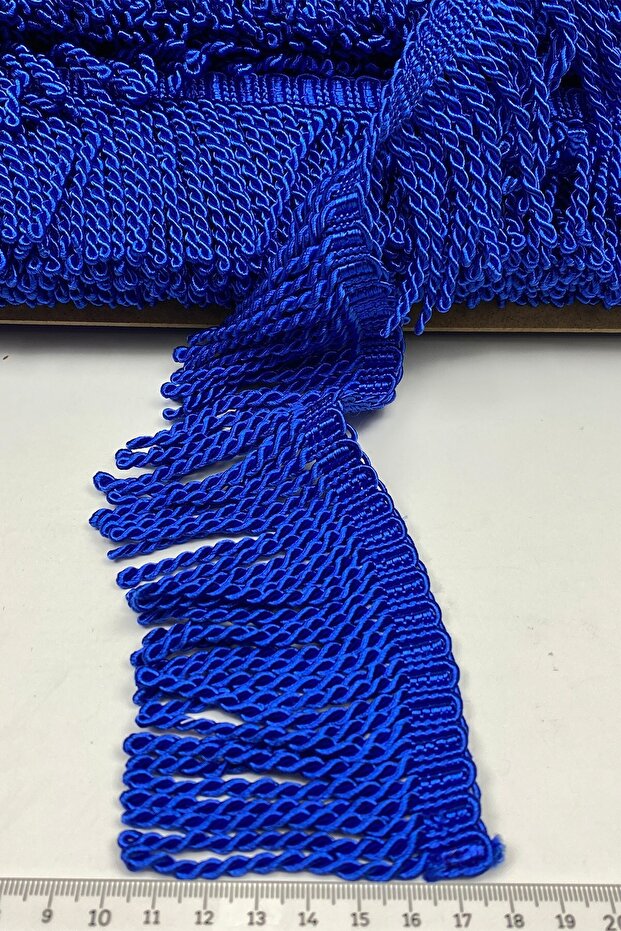 Decorative Ribbon Cobalt Blue Bouillon Fringe Tassel – Decorative Ribbon, Stylish Design, Women's Accessory – Dek