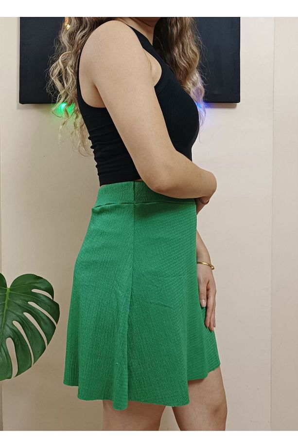 YEŞİL YAZLIK ŞORT ETEK - 4