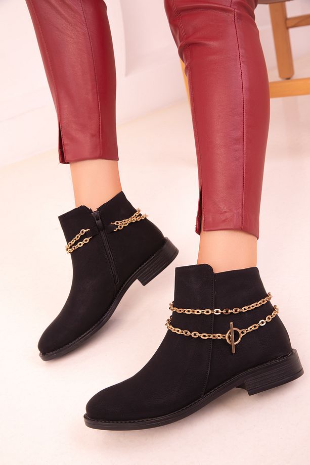 Siyah Kadın Bot & Bootie 18453 - 4