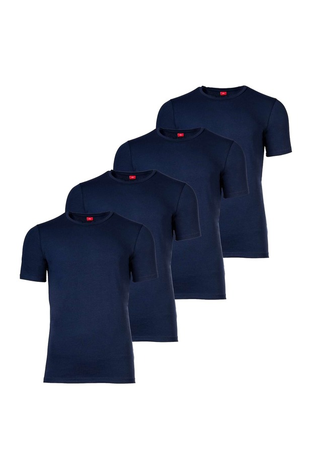 Herren T-Shirt, 4er Pack - Basic, Rundhals, einfarbig - 1