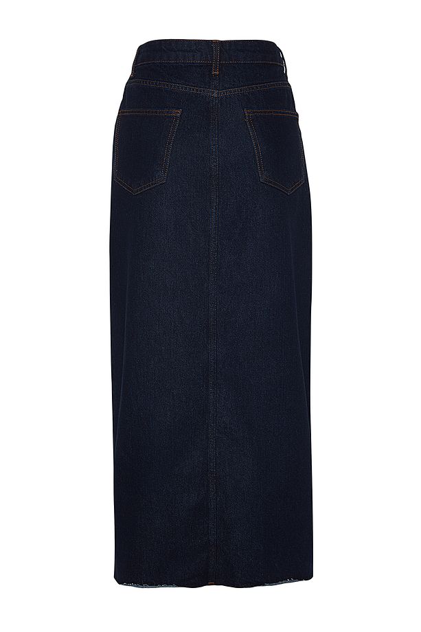 Koyu Mavi More Sustainable Yırtmaçlı Maxi Denim Etek TWOSS23ET00290 - 7