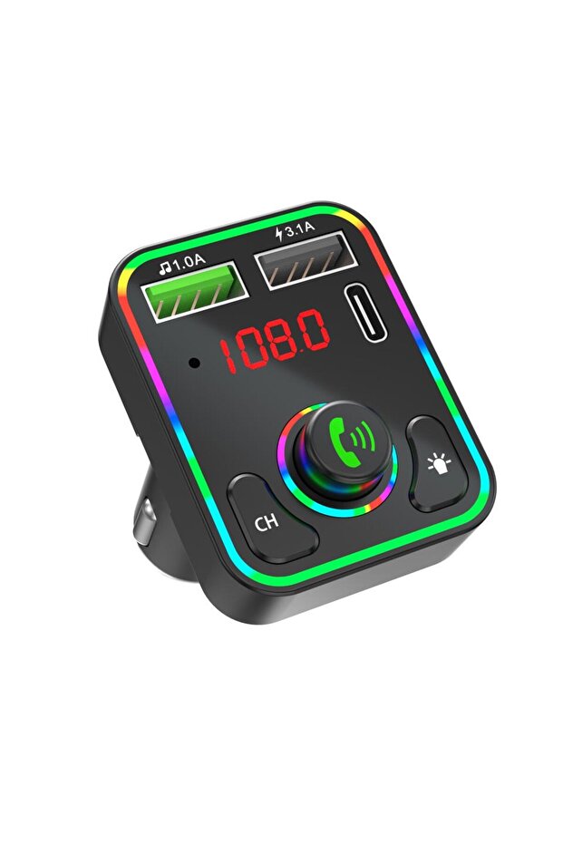 C618 Rgb Işıklı PD 18 + QC 3.1A Şarj Oynar Başlıklı Bluetooth 5.1V Fm Transmitter - 2