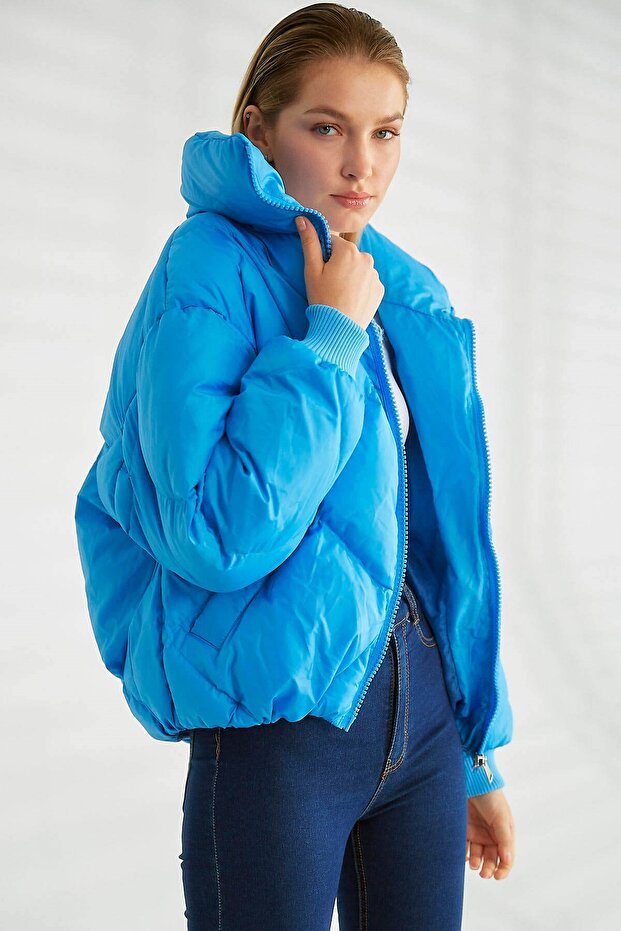 High Collar Pocket Puffer Jacket - 2