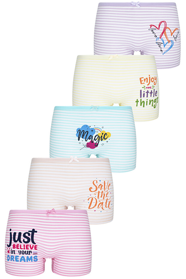 Girl's Printed 5 Pack Boxers BYO3503