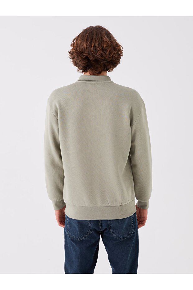 Férfi pulóver - póló nyakú, hosszú ujjú - 5