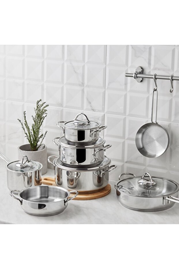 Ada 17 Parça Çelik Tencere ve Servis Seti - 3