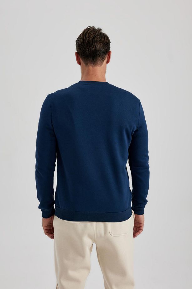 Regular Fit Bisiklet Yaka Kalın Basic Düz Sweatshirt T3777az23au - 5