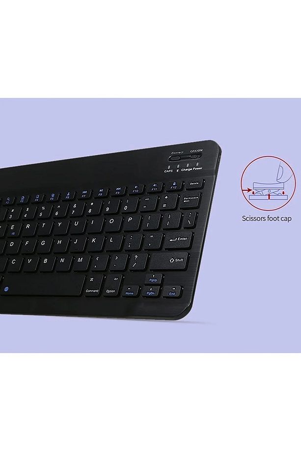 Tüm Cihazlara Uyumlu Akıllı Taşınabilir Şarj Edilebilir Kablosuz Bluetooth Klavye ve Mause Seti - 5
