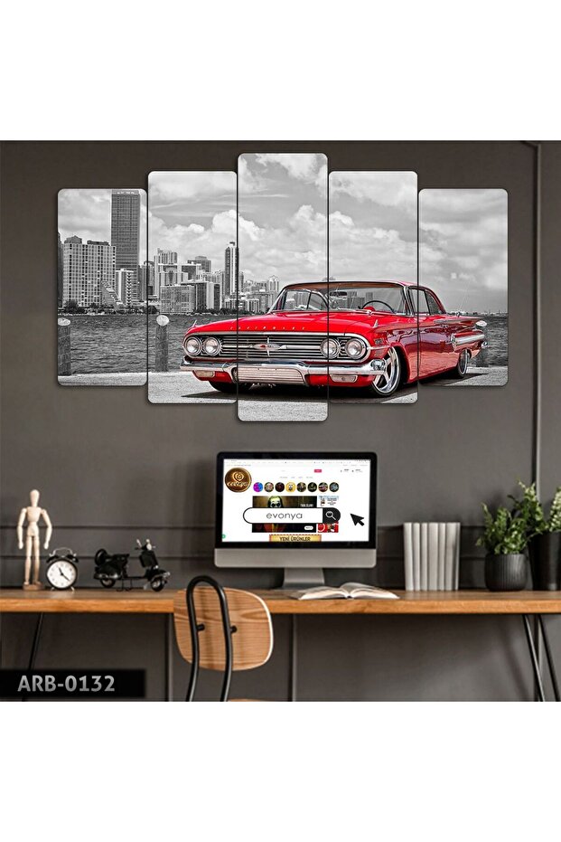 Klasik Araba - 5 Parçalı Tablo - 1