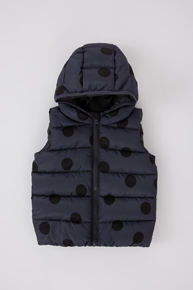 Baby Girl Hooded Patterned Puffer Vest A2476a523au