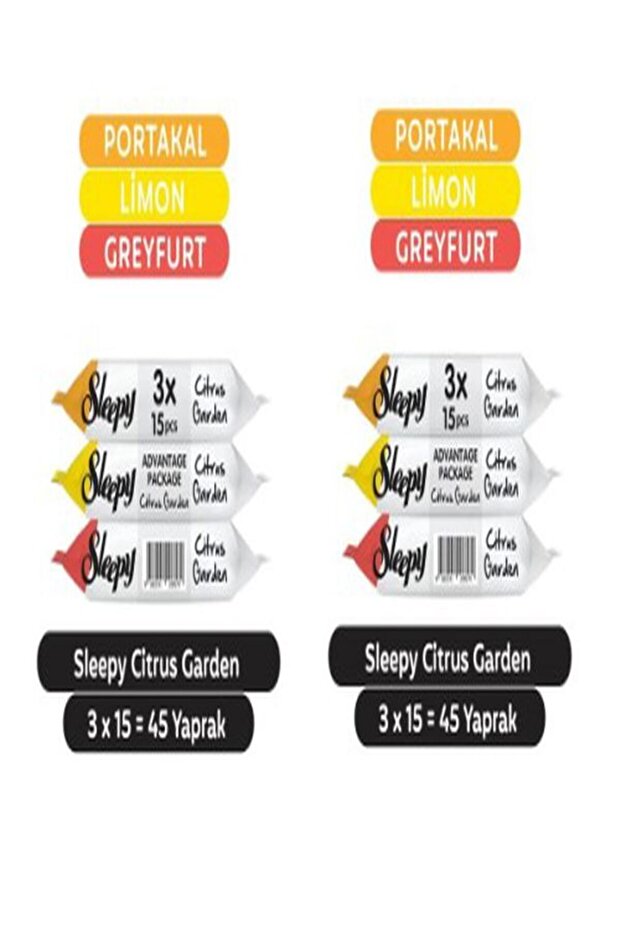 Citrus Garden Pocket Wipes 3x15 (45 Sheets) X 2 PCS
