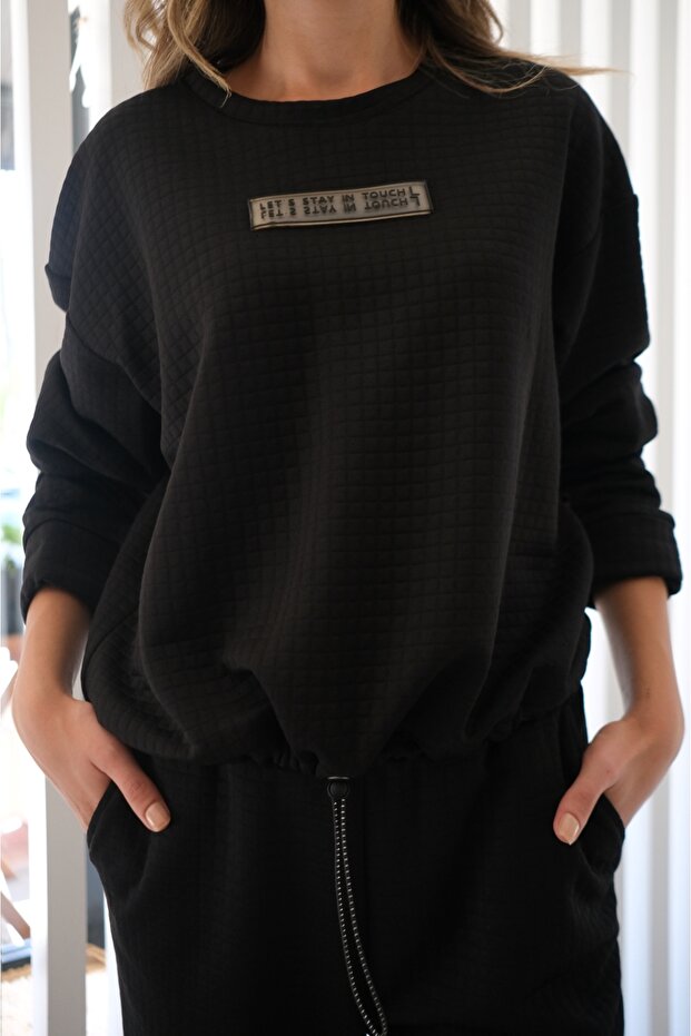 BASIC SİYAH SWEATSHIRT - 2