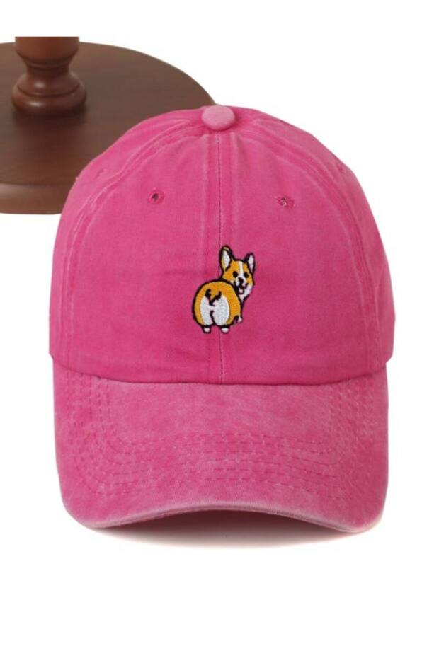 قبعة بيسبول منقوشة على شكل جرو قابلة للغسل - 1