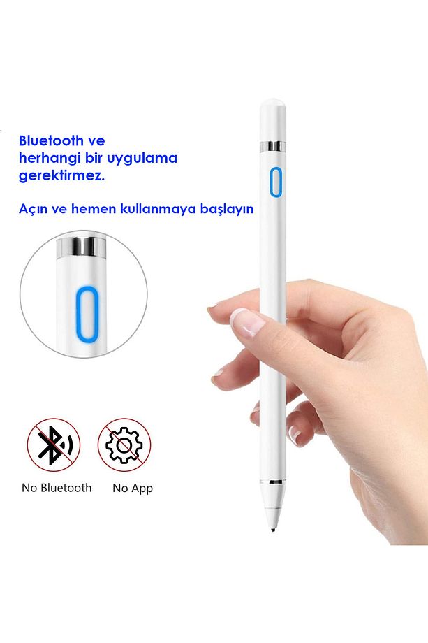 Xiaomi Mi Pad 5 Uyumlu Tablet Kalemi Kapasitif Şarjlı Universal Tablet Kalemi - 2