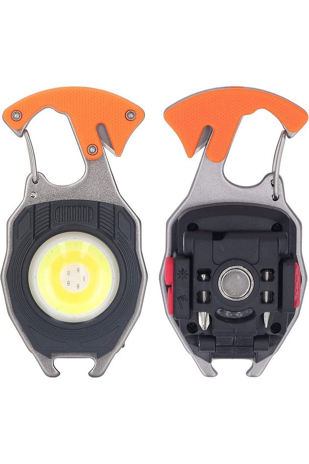 Çok Fonksiyonlu Mini Led Lamba Anahtarlık ve Çakmak USB Şarjlı Kamp İçin Taşınabilir Tam 7 Modlu - 1