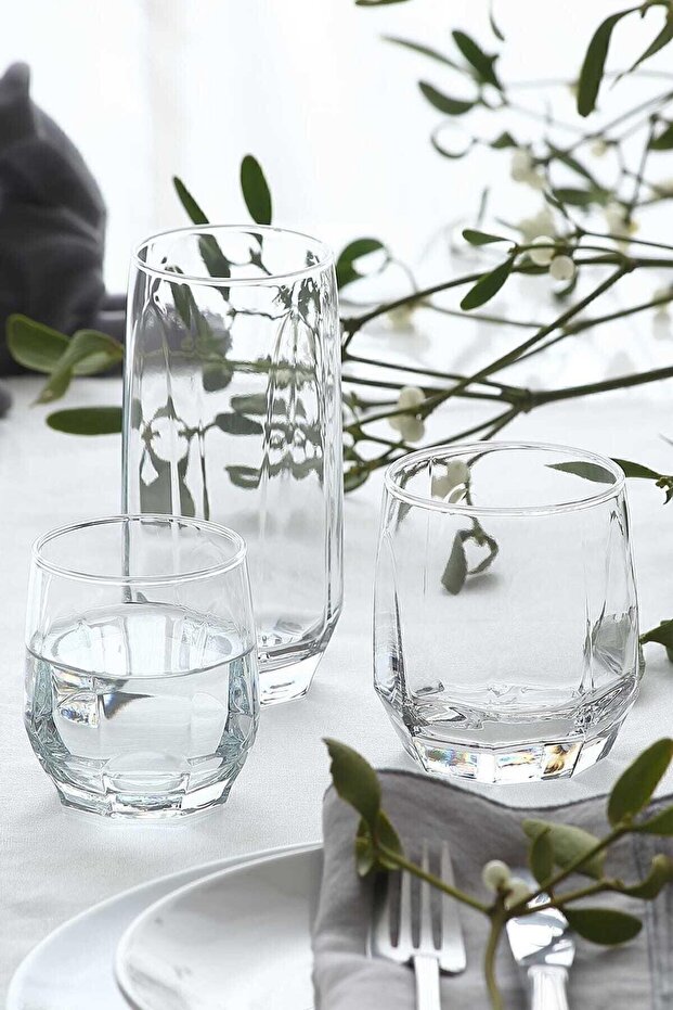 Diamond 36 Piece Glass Set - Water Glass Set Set Pomegranate 50 Fma05058