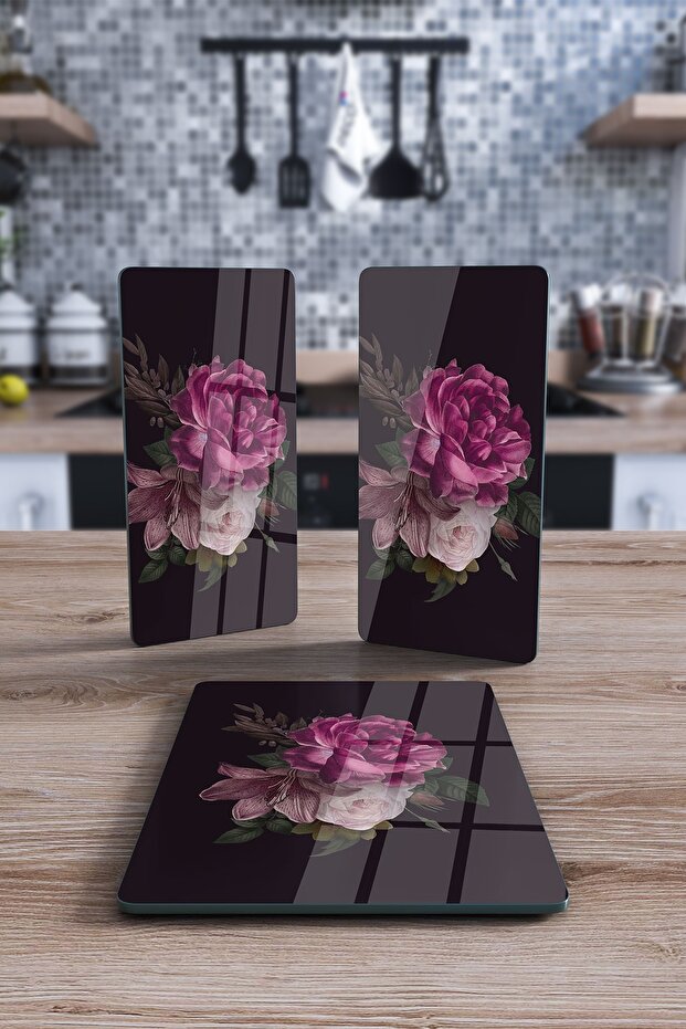 طبق تقديم زجاجي مستطيل مكون من 3 قطع - 1070 - 1